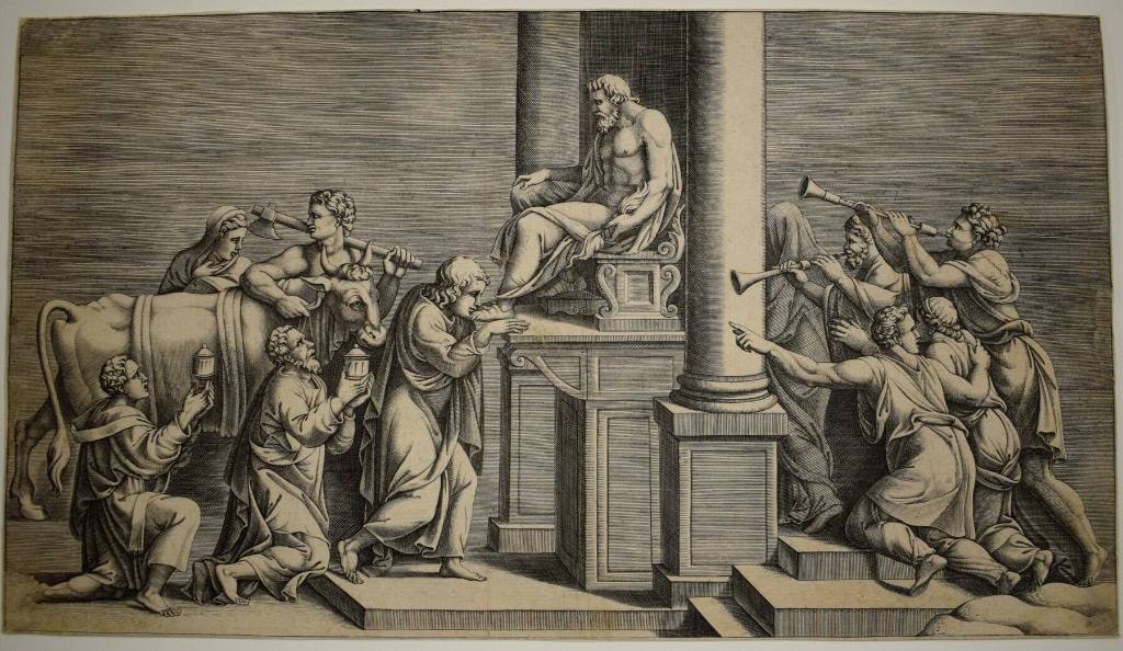 Sacrifice of a Bull before a Statue of Jupiter