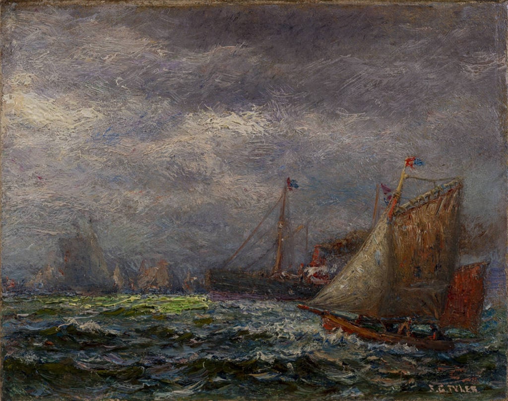 Ships Off a Rocky Coast