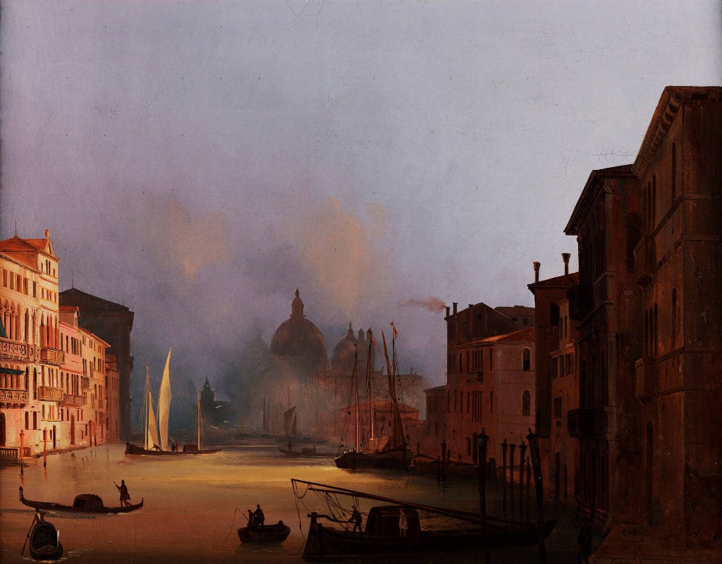 View of the Santa Maria della Salute from the Ponte dell' Accademia, Venice