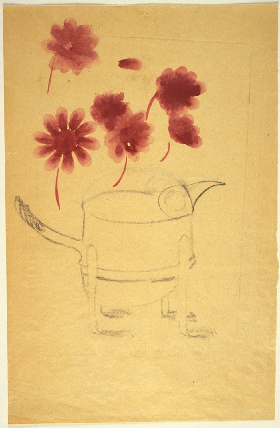 Bird Pitcher with Flowers