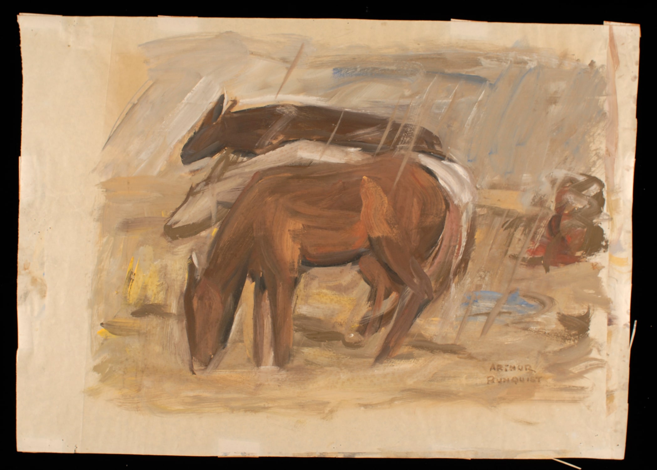 Three Horses in the Rain