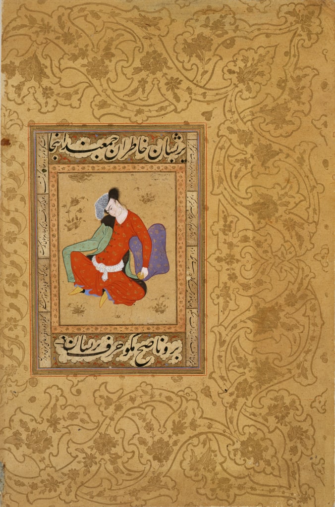 Seated Man in a Red Gown and Green Coat