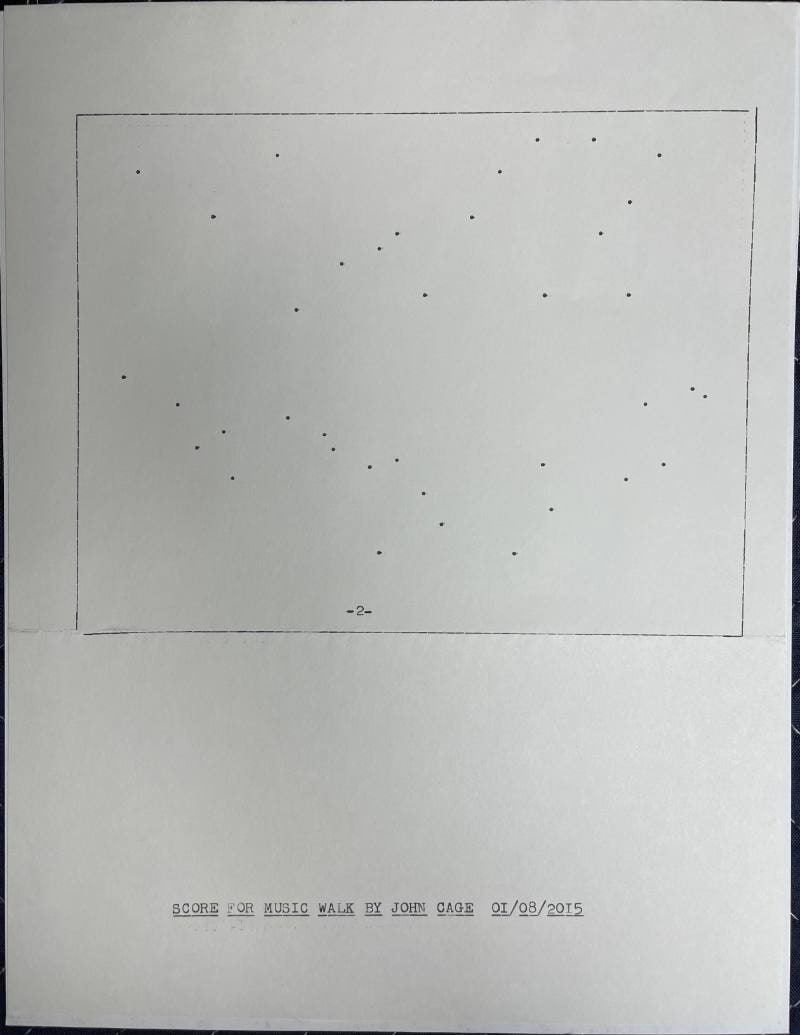 Score for Music Walk by John Cage, 01/08/2015 from "Typewriter Drawings" series