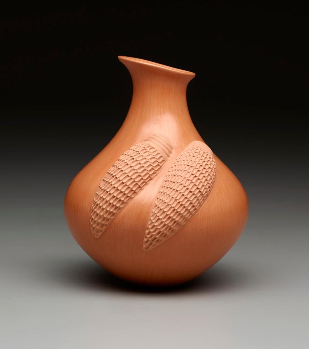 Jar with corn motif