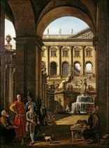 Entrance to a Palace or Architectural Capriccio with a Portrait of Voivod Franciszek Salezy Potocki