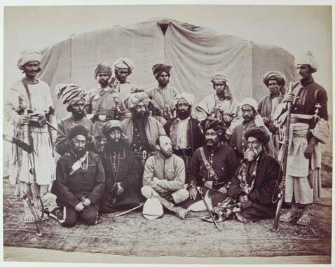 Major Cavagnari, C.S.I and chief Sirdars with Kunar Syud.
