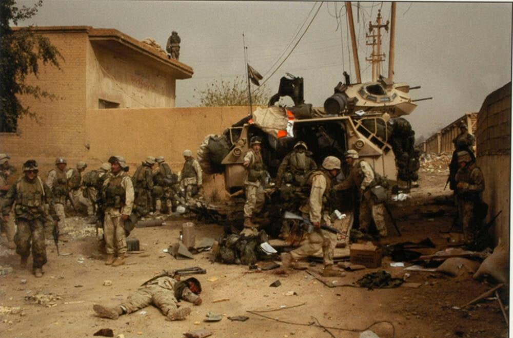 Death of a Marine at Dyala Bridge, near Baghdad, Iraq
