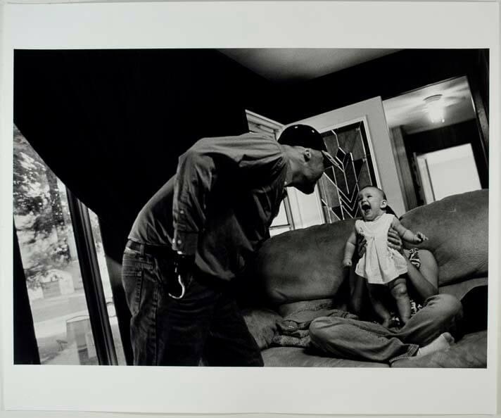 Wounded Veteran, Dustin Hill at Home with his Daughter