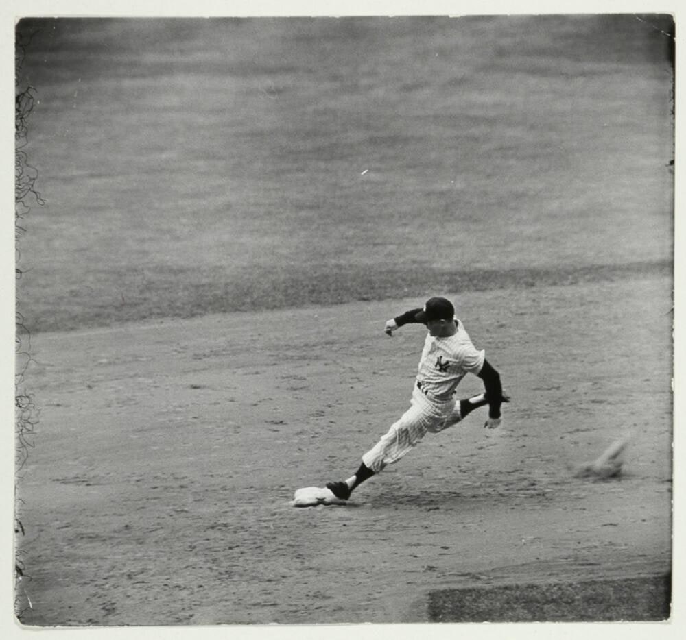 Yankees Outfielder Mickey Mantle Rounding Base During Game at Yankee Stadium, Bronx, NY