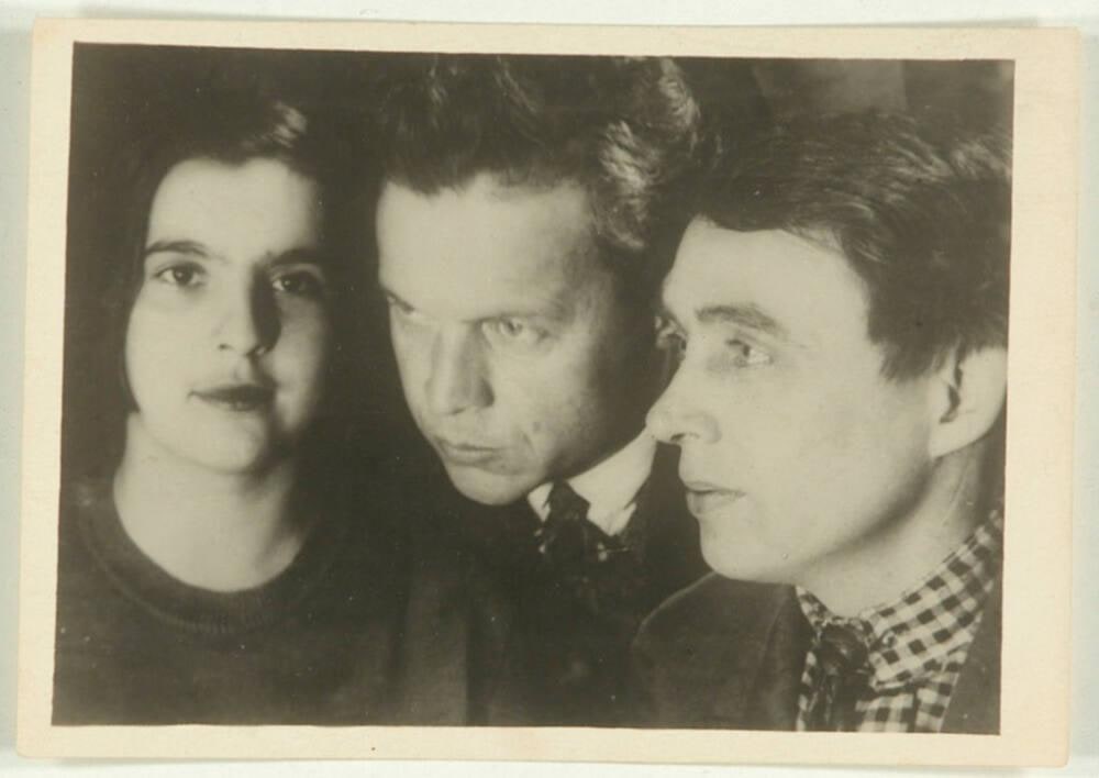 Actress Julia Solntseva, Producer Alexander Dovzhenko, and Futuristic Poet Alexi Kruchenykh