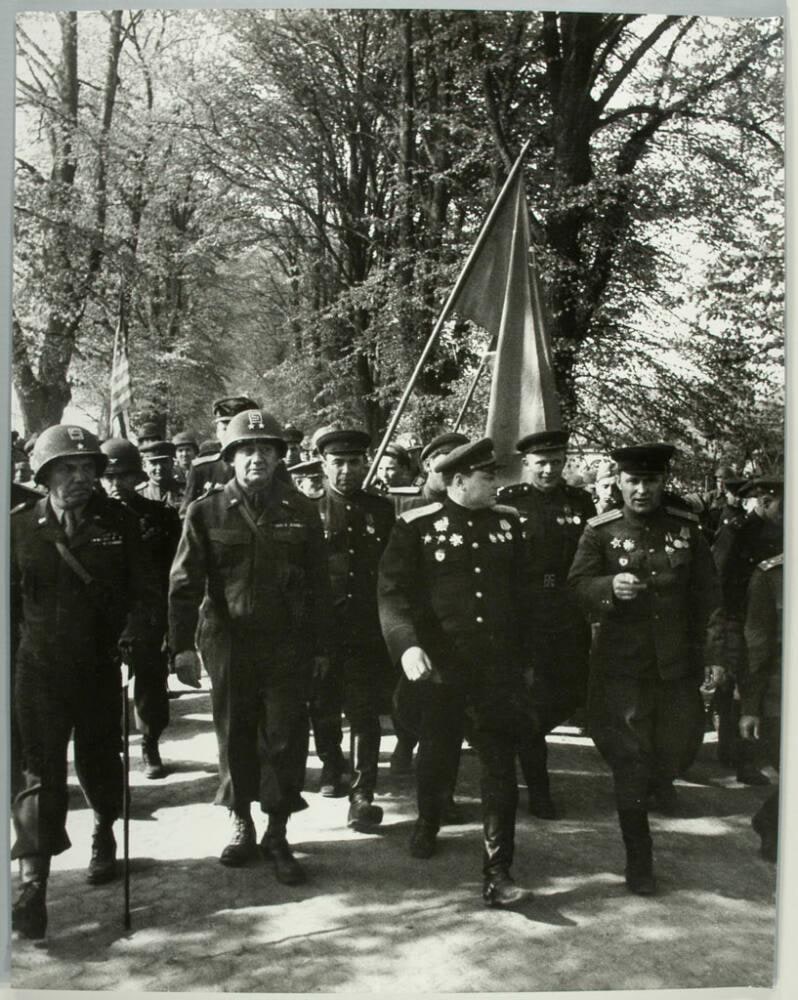 Soviets and Americans Marching Together