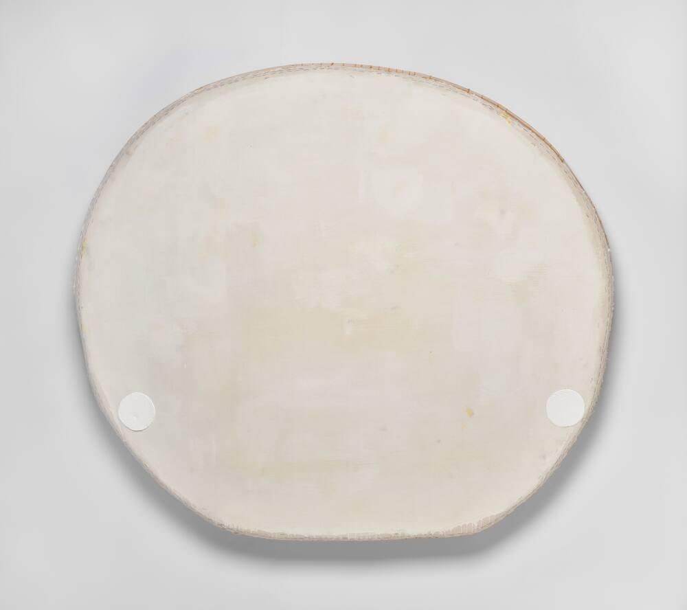 White Painting with Two White Circles