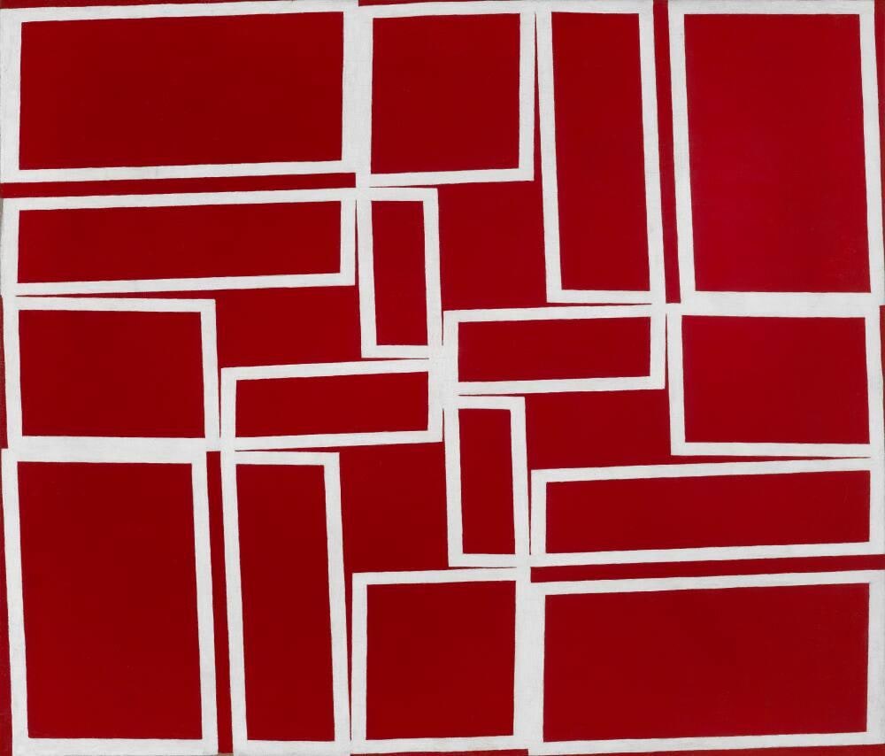 Vermelho cortando o branco