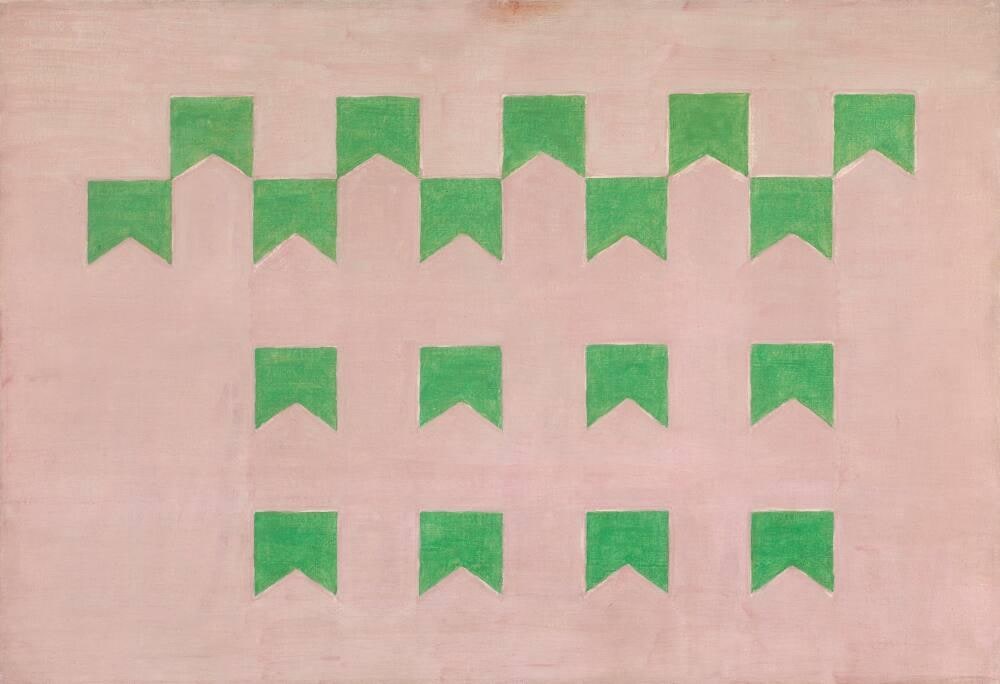Bandeiras verdes sobre rosa