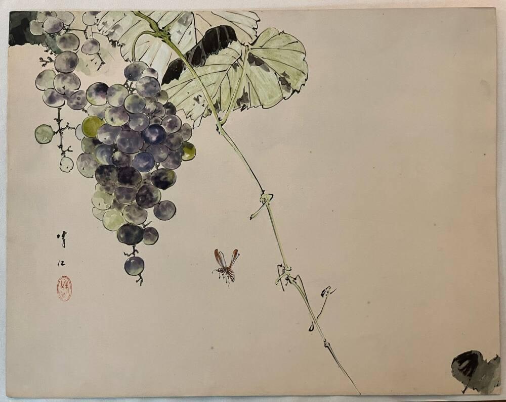 Painting of Grapes and a Wasp