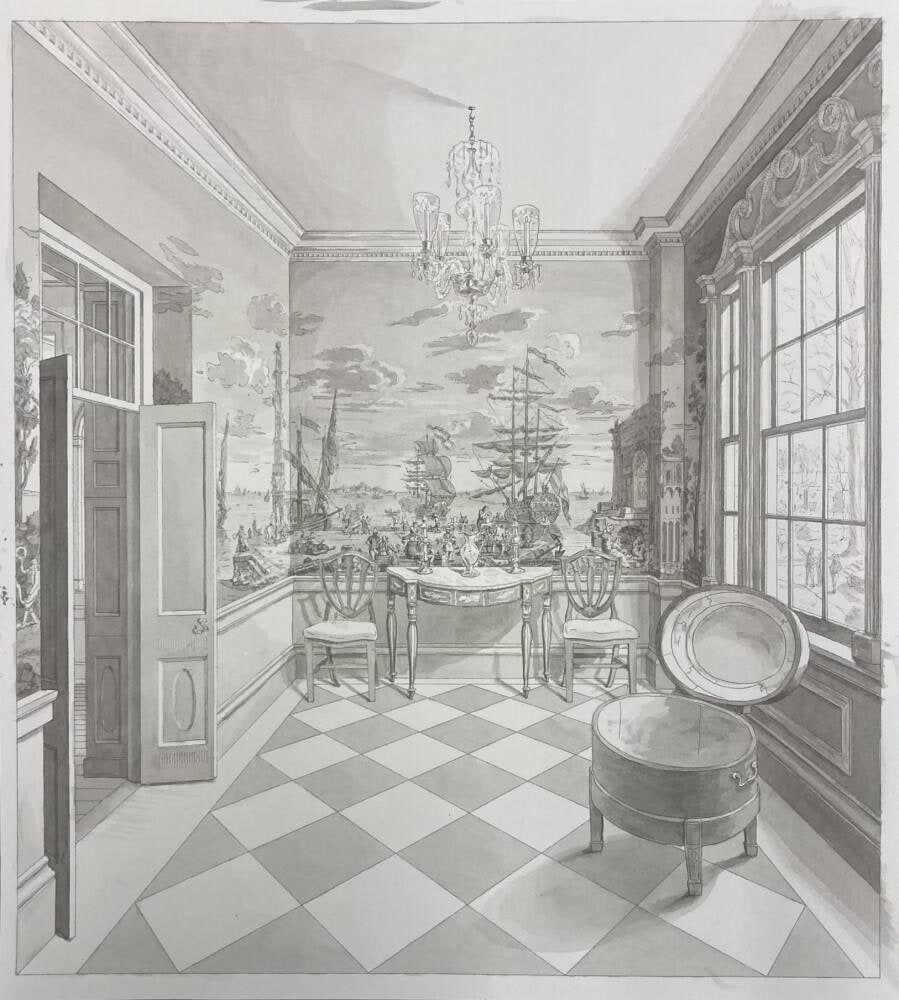 Baltimore Drinking Room, Views of Italy, Harbor Scene, Tonal Study