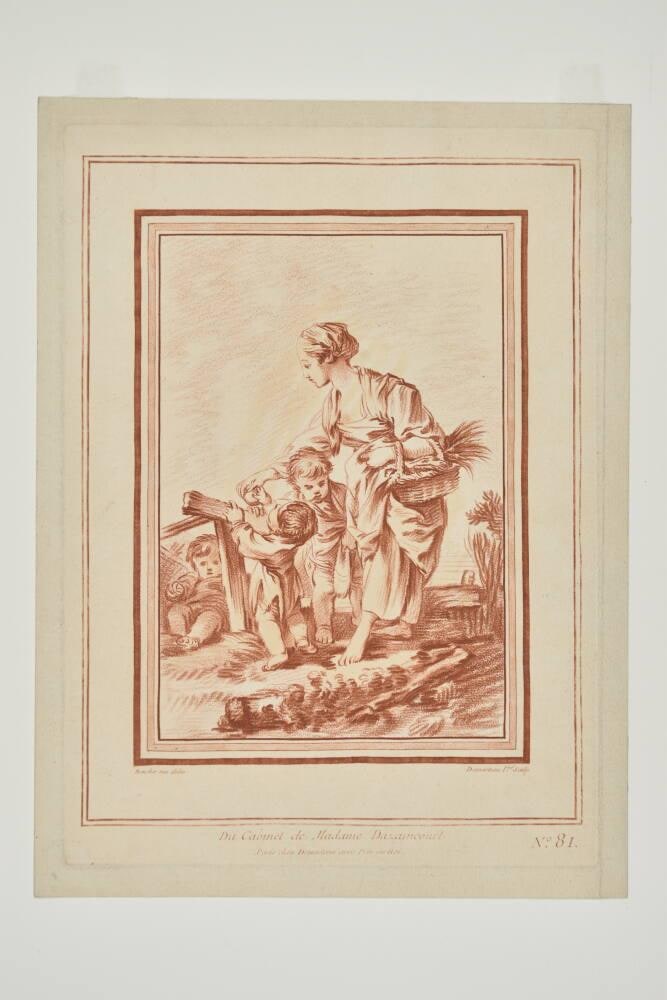 Paysanne avec trois enfants (Woman with basket and three children)
