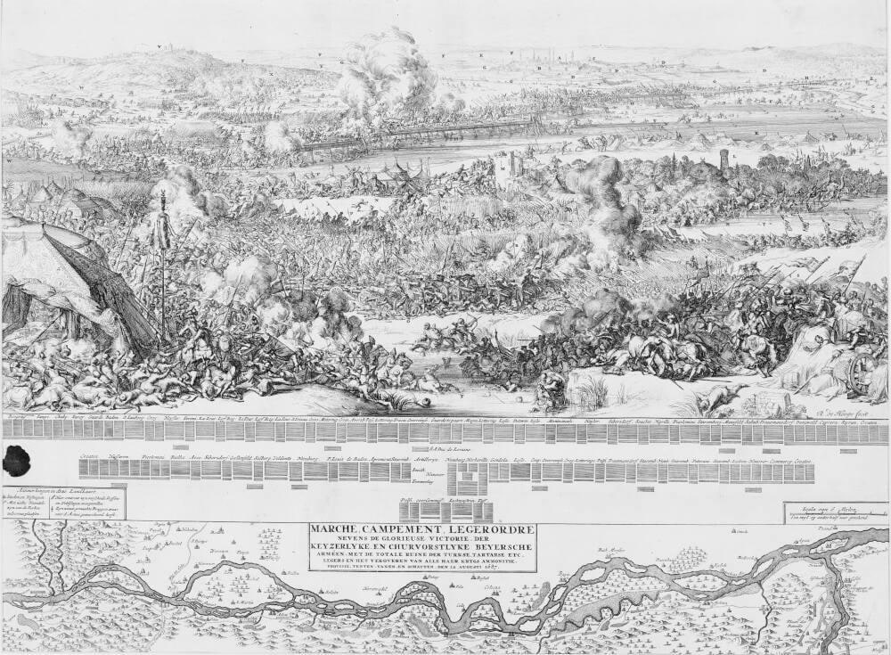 Victory of Charles V of Lorraine and Margrave Louis of Baden-Baden over the Turks near Nagyharsany, Hungary, August 12th, 1687