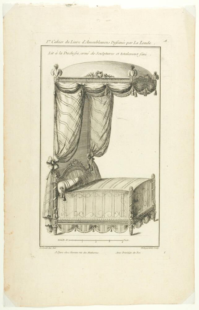 Lit à la Duchesse, orné de Sculptures et totalement fini