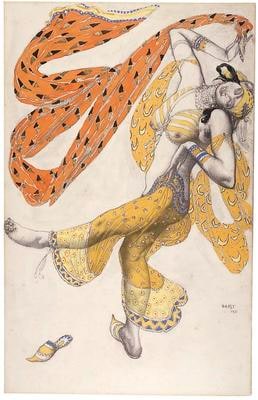 Costume design for an Odalisque in Schéhérazade