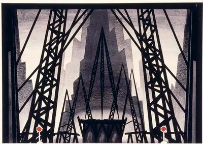 Scene design with steel girders, scene 2, in Skyscrapers