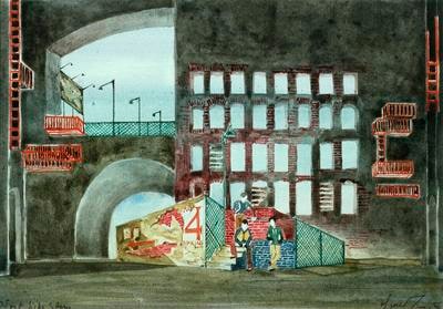 Scene design for Act I, scene 1, in West Side Story