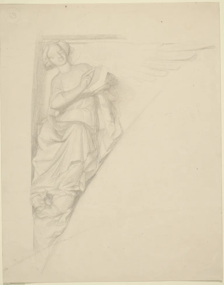 Spandrel: angel holding book