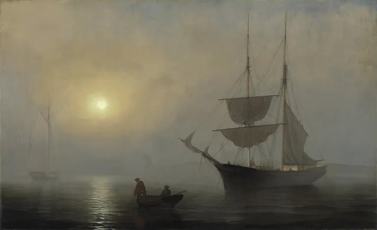 Ship in Fog, Gloucester Harbor