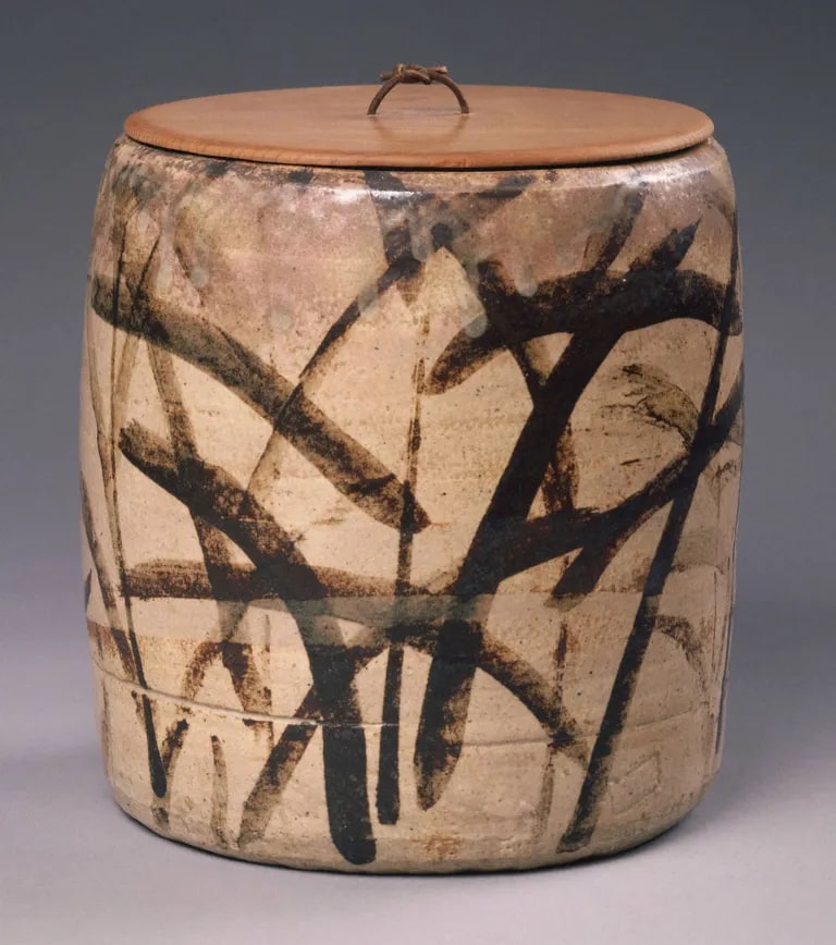 Brazier (hibachi) with grass decoration