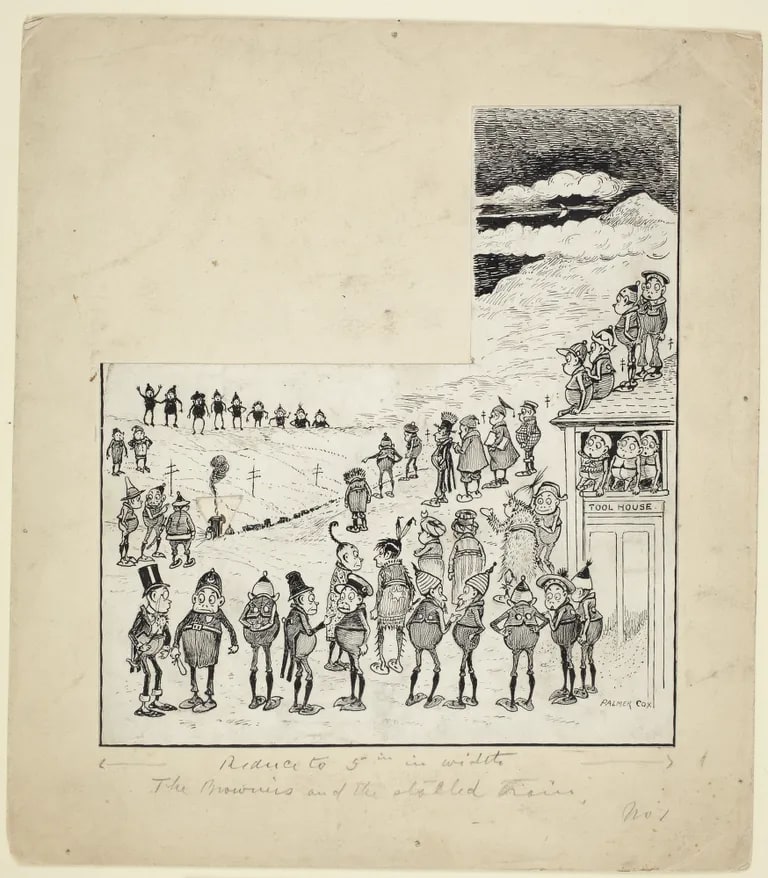 The Brownies and the Stalled Train (Illustration for St. Nicholas)