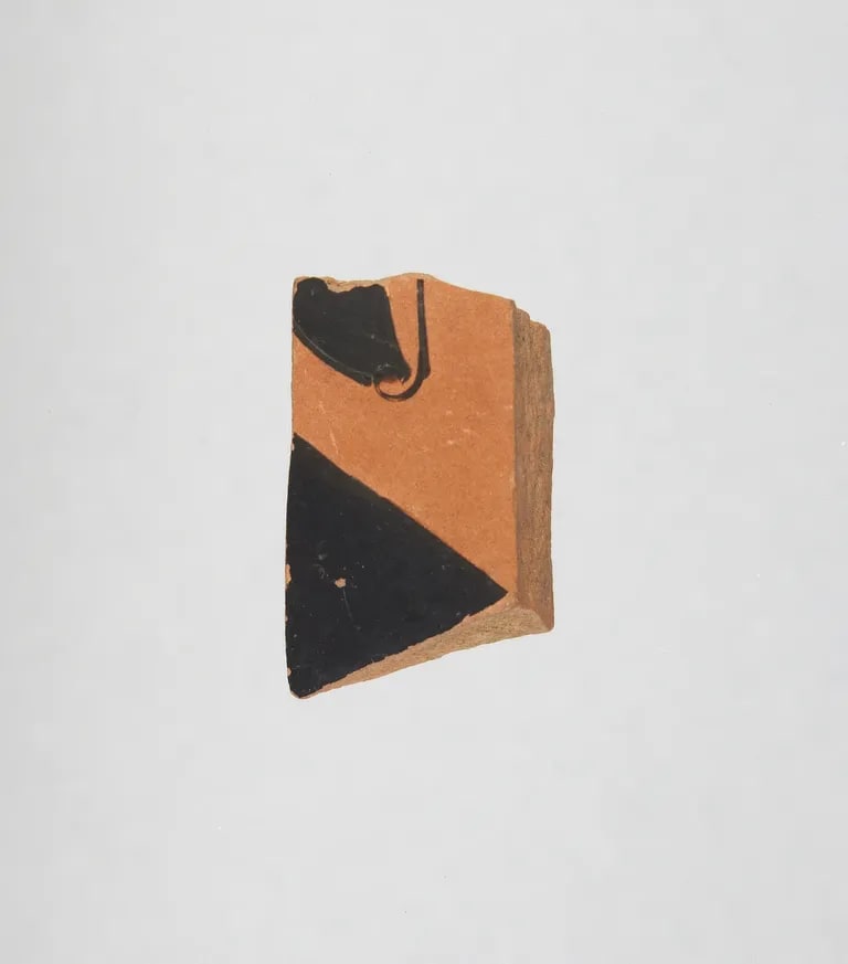 Fragment of a red-figure cup: tail of a bull from cup y1990-2