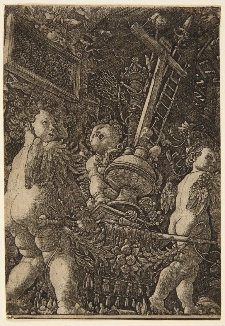 The Instruments of the Passion Carried by Three Cherubs