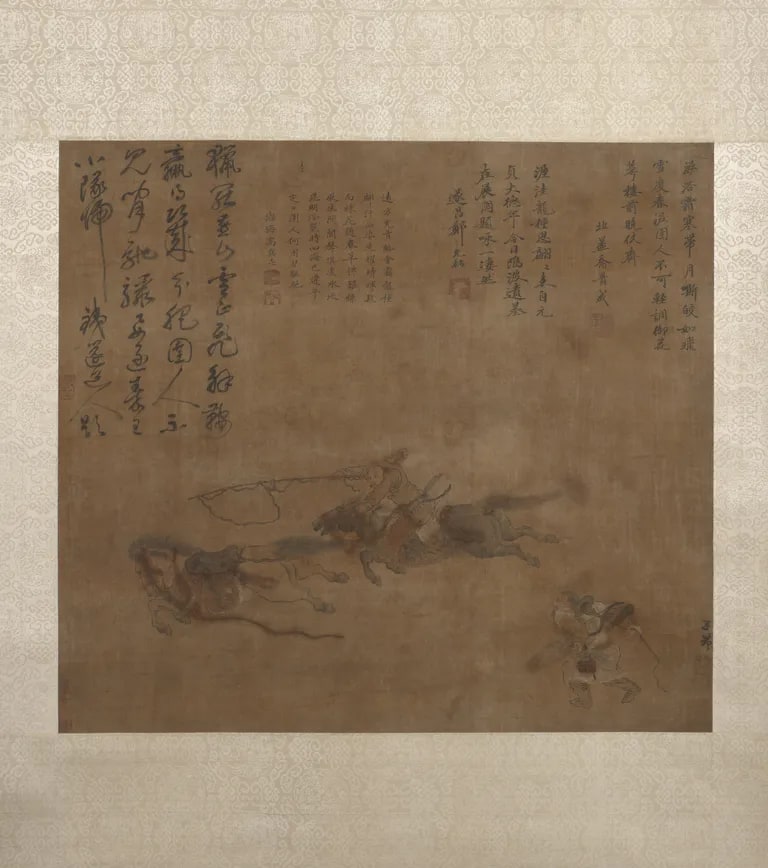 Mongol Horseman Lassoing Horse