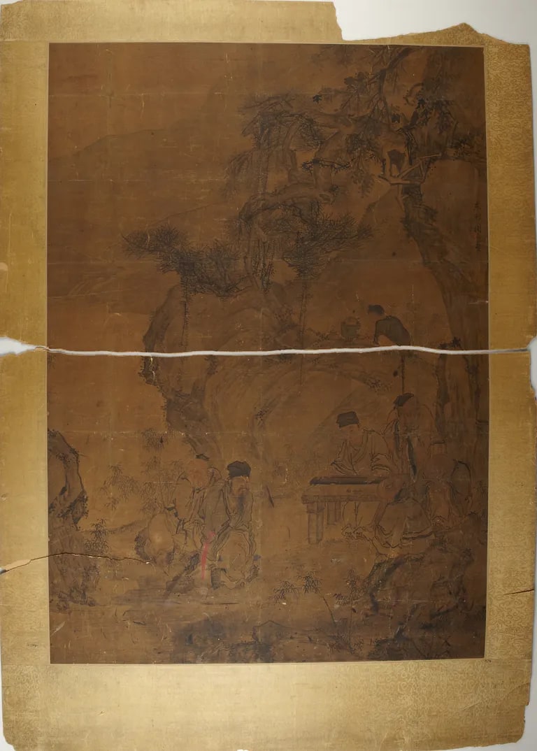 Five sages and lute-player
