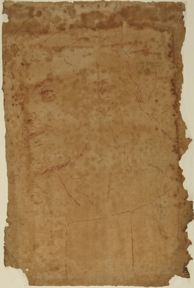 Head of Christ in Lost Profile Looking Left