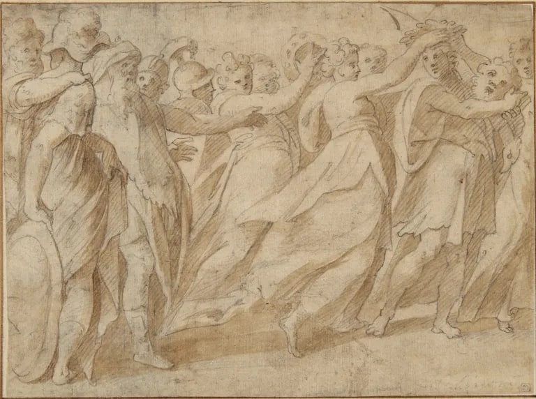 Triumph of David, partial copy