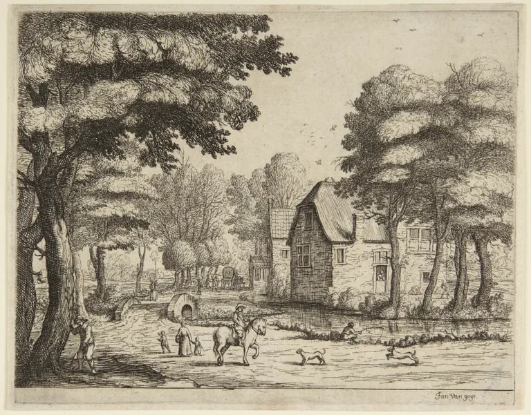 The Stone Bridge (Du. IV 524 5; Hollstein IV, p. 91, no. 9)