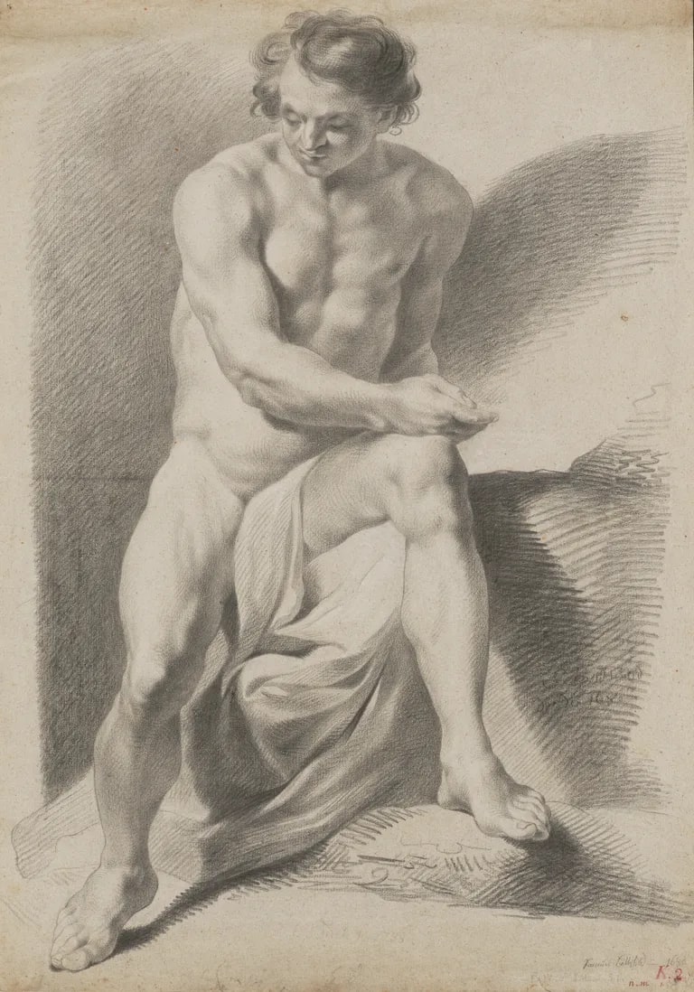 Seated male nude