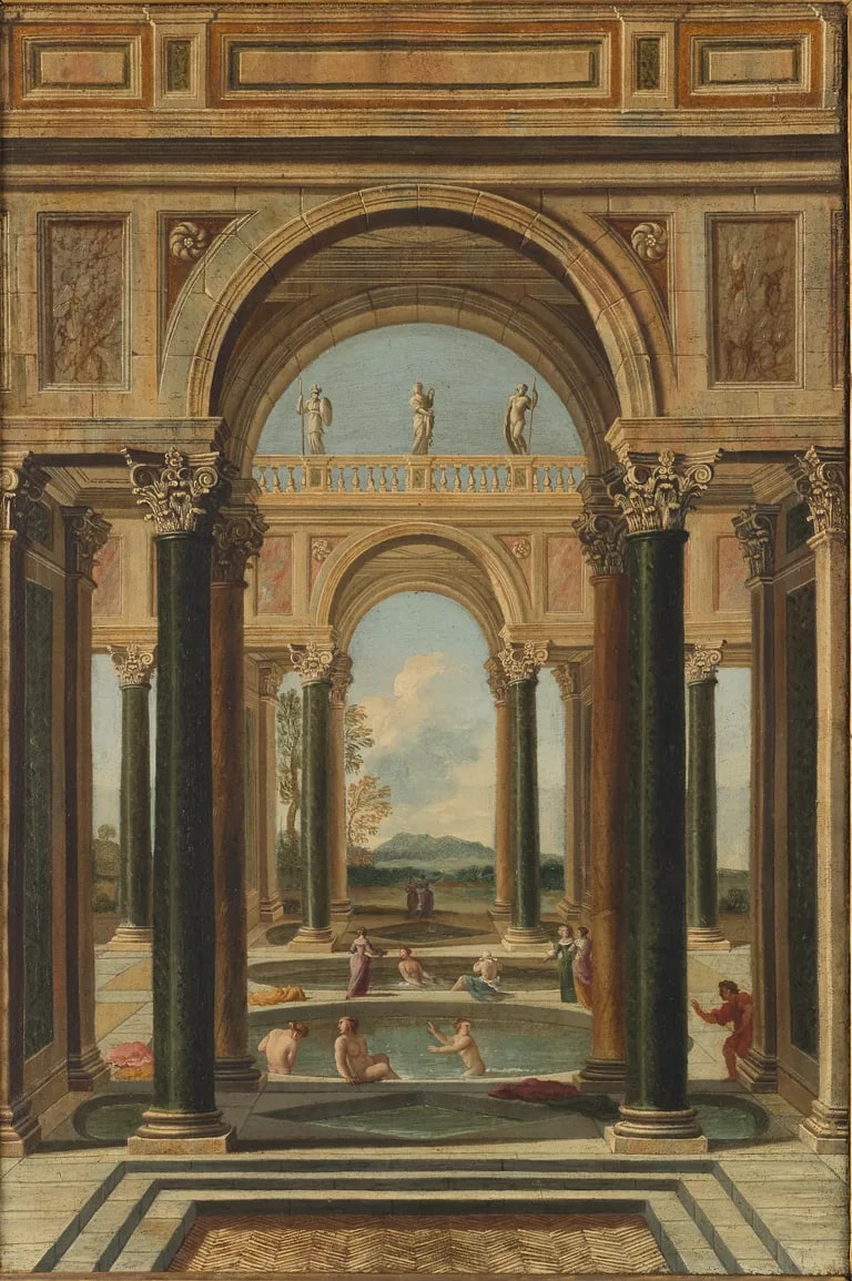 Women Bathing in a Classical Arcade