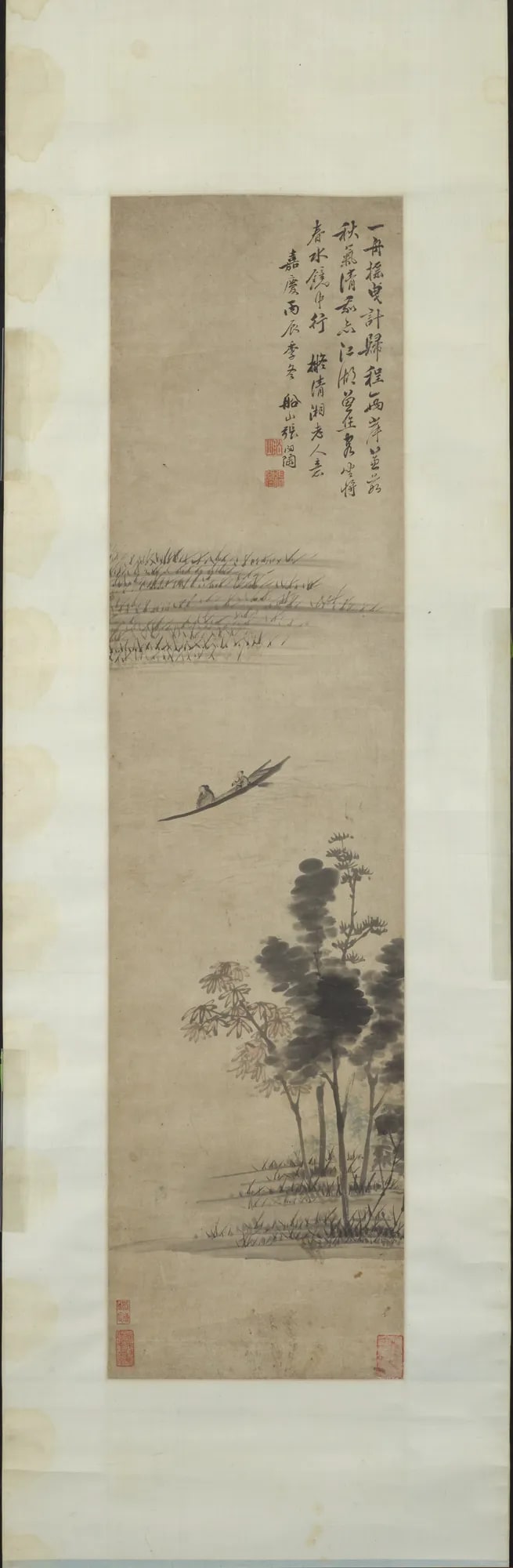 Man in Boat, in the style of Shitao (1642 - 1707)