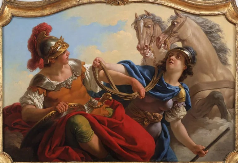 Bellona Presenting the Reins of his Horses to Mars