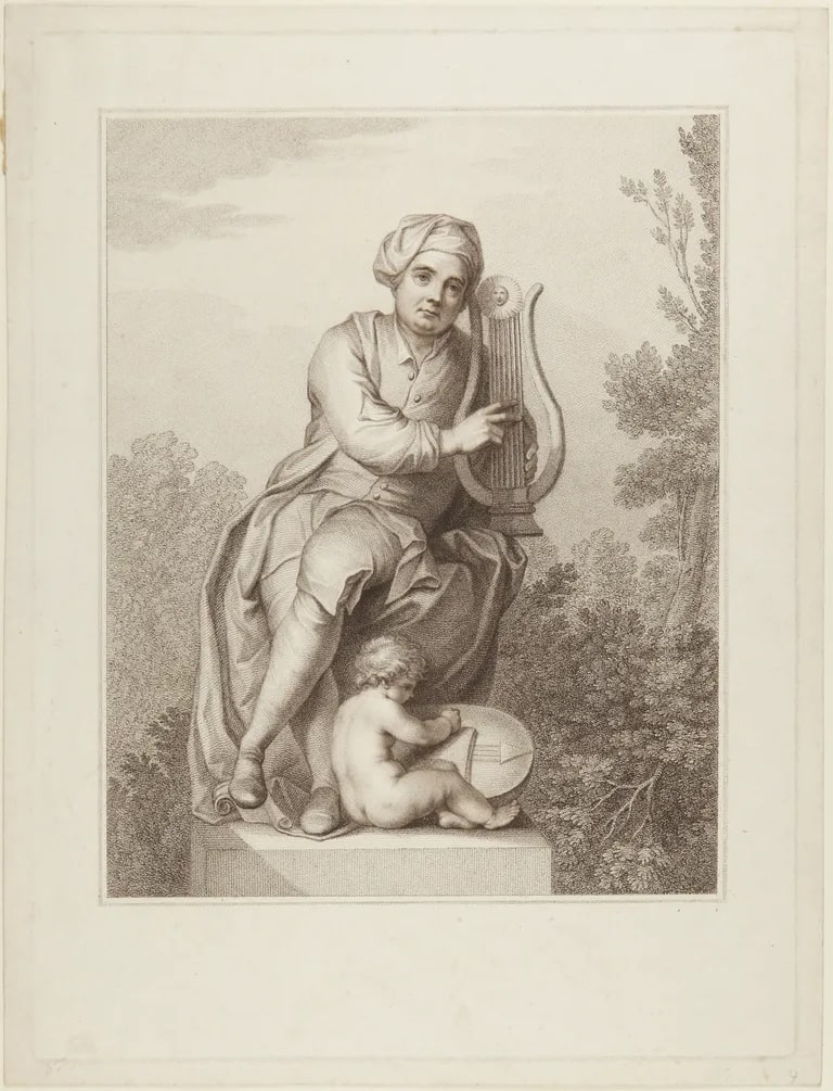 Statue of Georg Frederick Handel in Vauxhal l Gardens, London