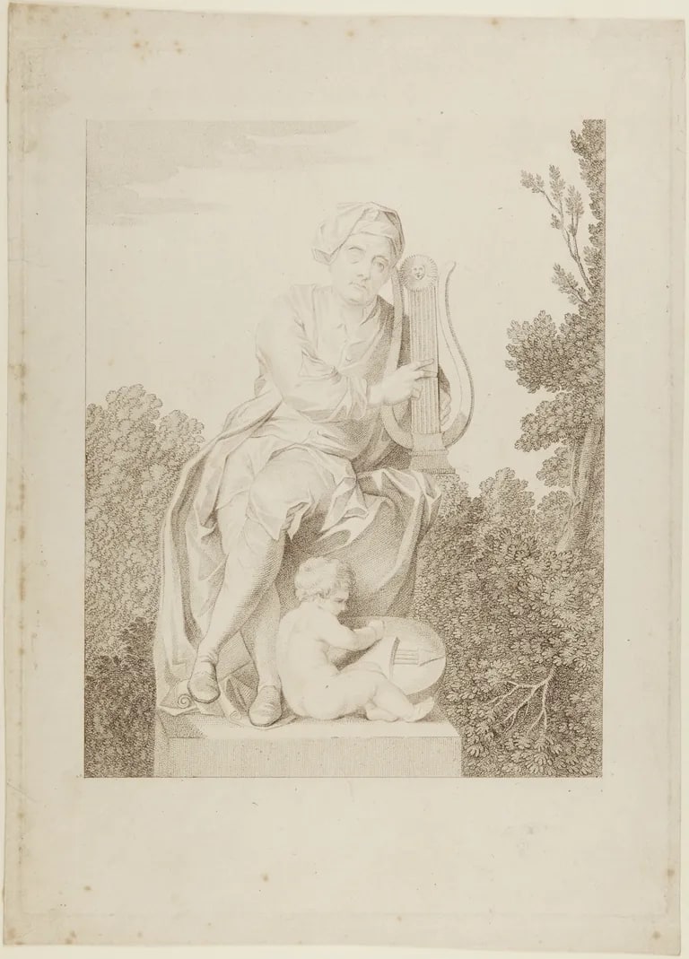 Statue of Georg Frederick Handel in Vauxhal l Gardens, London