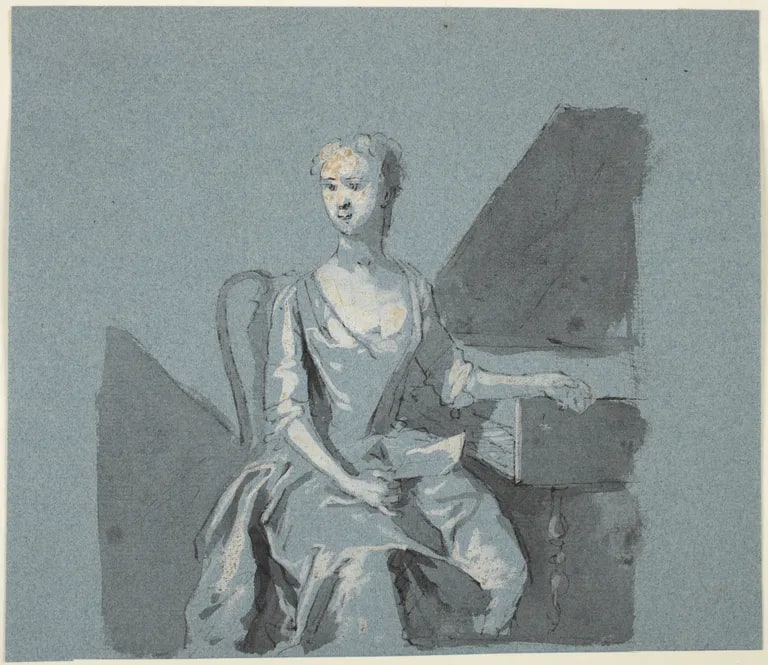 Portrait of a Woman Seated at a Spinet