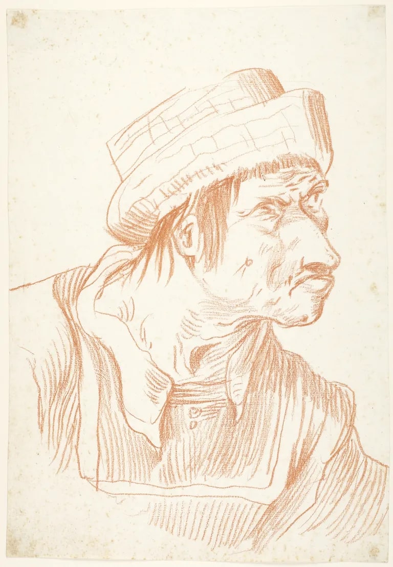 Man in hat, 3/4 view to right