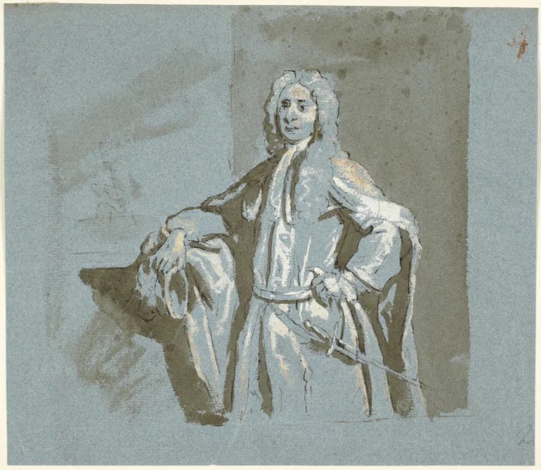 Portrait of a Standing Man Wearing A Sword
