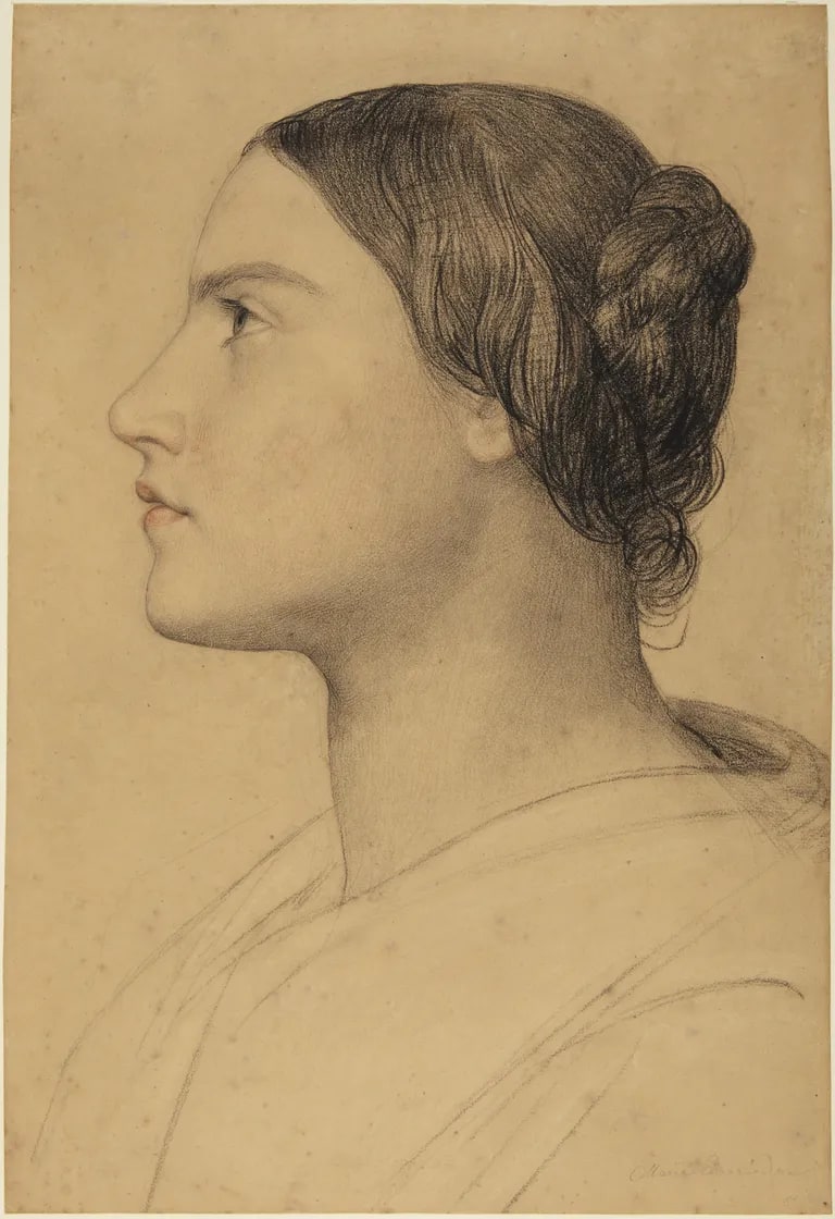 Profile head of young woman