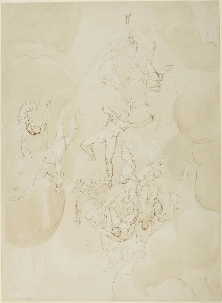 Fall of the Rebel Angels from Milton's Paradise Lost, VI, 864-866 & 874-877