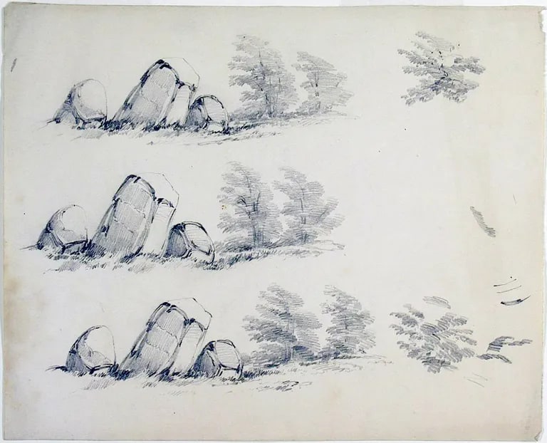 Sketches of Rocks and Foliage