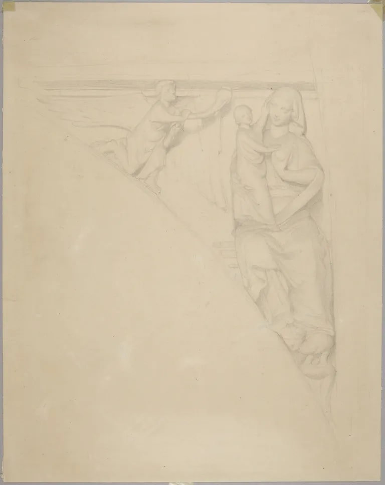 Spandrel: Madonna, Child, angel